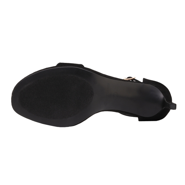High Heel Pump Sandals - BLACK SUEDE - 4